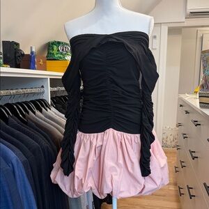 Pink strapless bubble dress